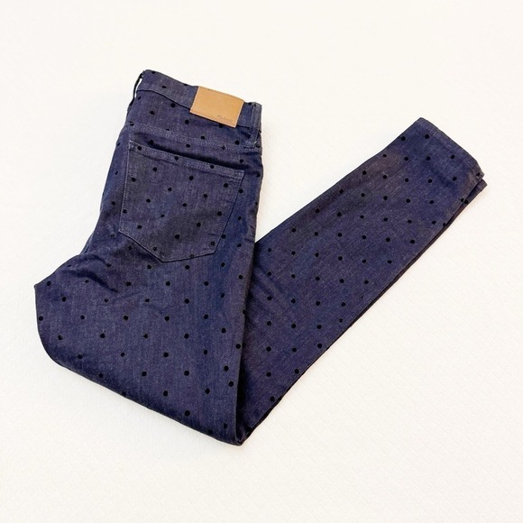 Madewell 9" High Rise Skinny Polka Dot Patterned Denim Jeans Size 28 - Picture 6 of 10